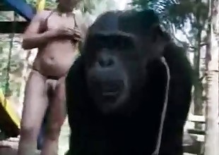 Horny monkey putting on a sexy show